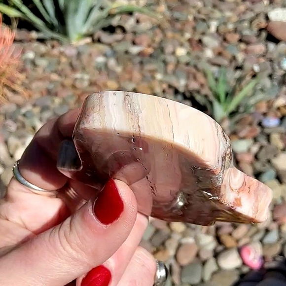 Mexican Crazy Lace Hamsa Carving with Sparkling Druzy - Picture 14 of 17